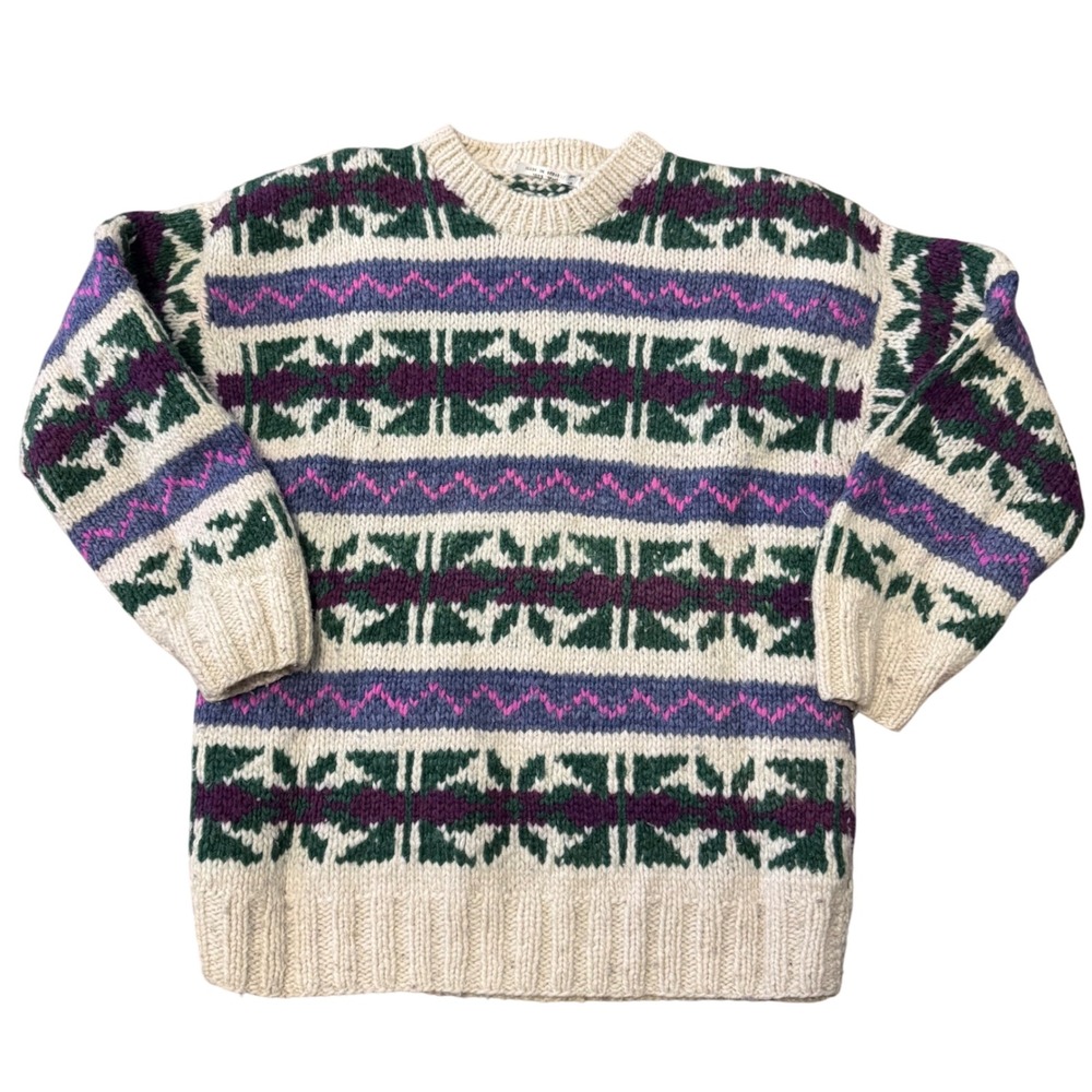 Vintage Handmade Wool Sweater Ecuador Unisex W's‎ XL/Men's M